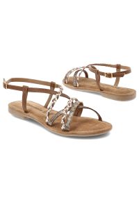 Beżowe Sandały Tamaris Modne Obuwie Damskie. Okazja: na spacer, na co dzień. Zapięcie: pasek. Kolor: beżowy. Wzór: aplikacja. Sezon: lato. Obcas: na obcasie. Styl: klasyczny, casual, elegancki. Wysokość obcasa: średni #7