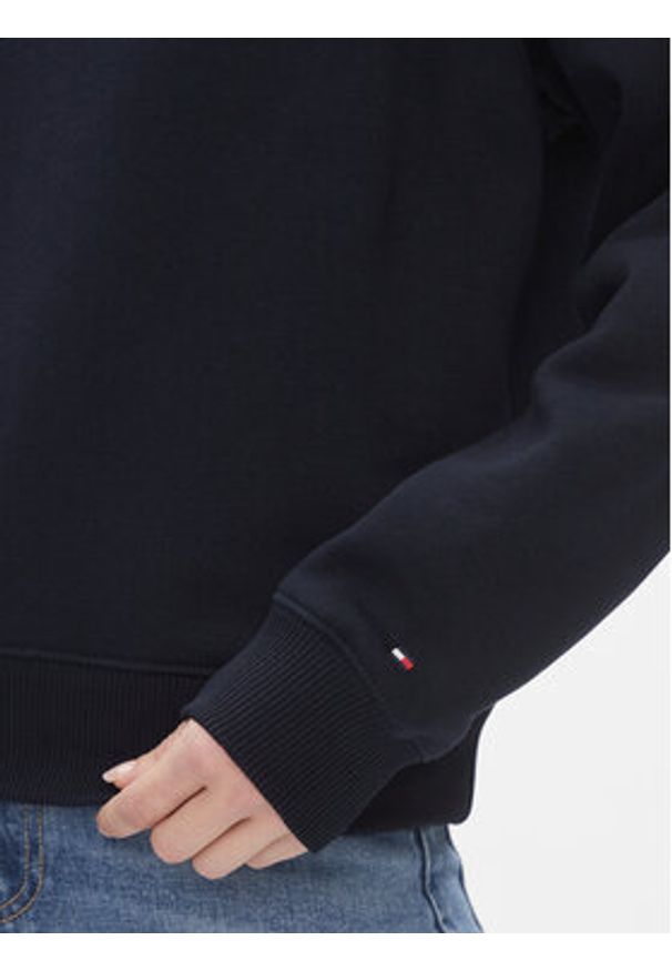 TOMMY HILFIGER - Tommy Hilfiger Bluza Logo WW0WW39791 Niebieski Regular Fit. Kolor: niebieski. Materiał: syntetyk, bawełna