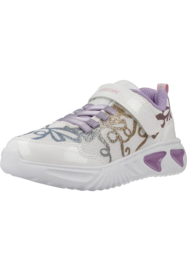 Geox - Buty GEOX J ASSISTER GIRL Biały. Okazja: na co dzień. Kolor: biały. Materiał: tkanina, syntetyk
