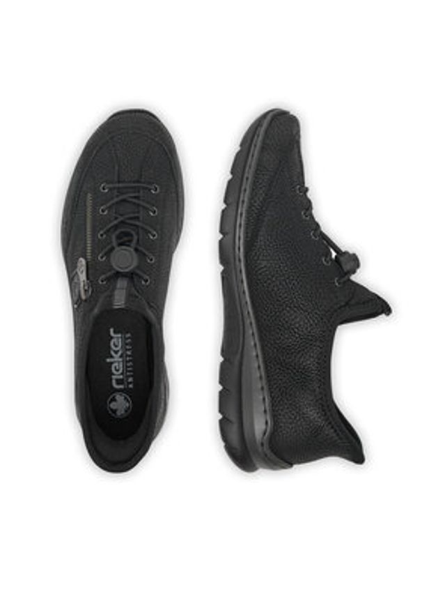 Rieker Sneakersy L32F1-00 Czarny. Kolor: czarny. Materiał: skóra