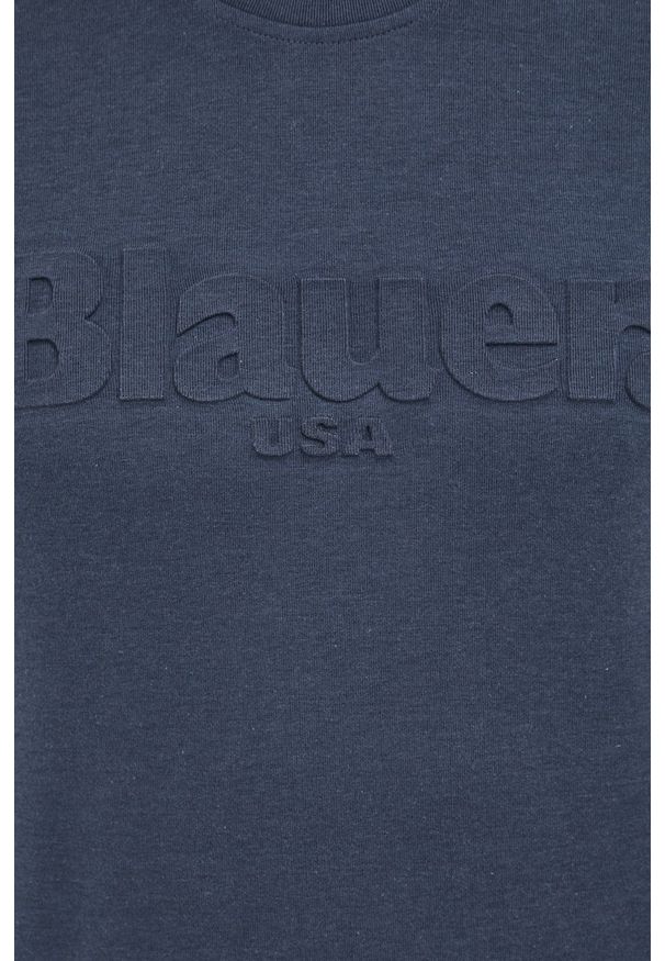 Blauer Bluza męska kolor granatowy z aplikacją. Okazja: na co dzień. Kolor: niebieski. Materiał: dzianina. Wzór: aplikacja. Styl: casual