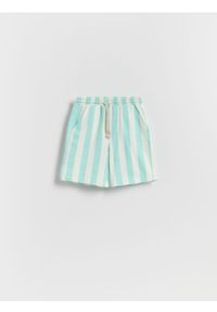Reserved - Bawełniane szorty w paski - złamana biel. Materiał: bawełna. Wzór: paski #1