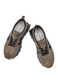 Sneakersy damskie Vinceza, cholewka ze skóry naturalnej sznurowany fason na grubej podeszwie, zielone, 41520. Zapięcie: sznurówki. Kolor: zielony. Materiał: skóra. Szerokość cholewki: normalna #6