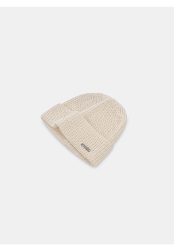 Pako Lorente - PAKO LORENTE – Beżowa wełniana czapka męska. Kolor: beżowy. Materiał: wełna. Sezon: zima