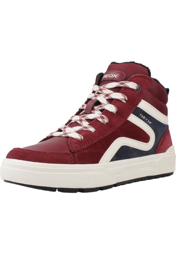 Geox - Buty GEOX J WEEMBLE Czerwony. Kolor: niebieski, czerwony, wielokolorowy. Sport: turystyka piesza