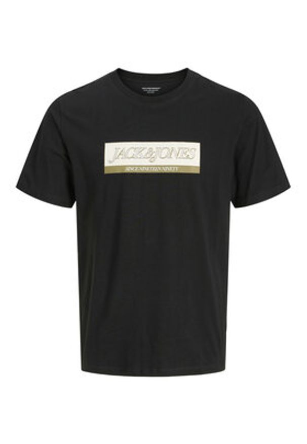 Jack & Jones T-Shirt Rinwood 12283628 Czarny Regular Fit. Kolor: czarny. Materiał: bawełna