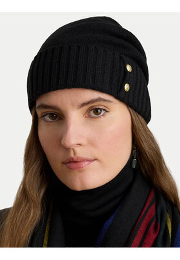 Lauren Ralph Lauren - LAUREN RALPH LAUREN Czapka 454P04510001 Czarny. Kolor: czarny. Materiał: wełna
