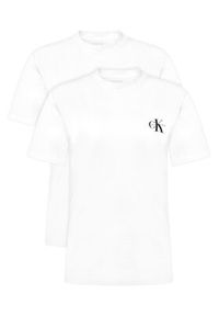 Calvin Klein Jeans Komplet 2 t-shirtów LV047C905G Biały Regular Fit. Kolor: biały. Materiał: bawełna
