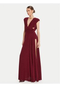 Elisabetta Franchi Sukienka wieczorowa AB-R15-56E2-V690 Bordowy Regular Fit. Kolor: czerwony. Materiał: wiskoza. Styl: wizytowy