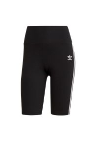 Adidas - Legginsy adidas Adicolor Classics Primeblue High-Waisted Short Tights GN2842 - czarne. Kolor: czarny. Materiał: poliester, elastan, materiał. Długość: krótkie. Styl: sportowy. Sport: fitness #1