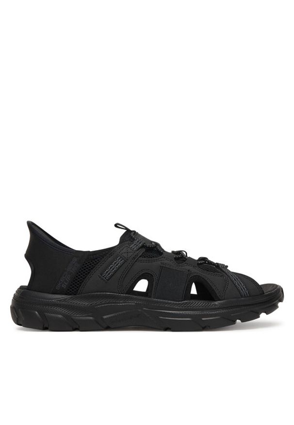 skechers - Skechers Sandały Revolted SS - Merrick 205181/BLK Czarny. Kolor: czarny. Materiał: skóra