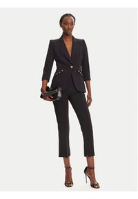 Elisabetta Franchi Marynarka GI-164-52E2-V640 Czarny Regular Fit. Kolor: czarny. Materiał: syntetyk