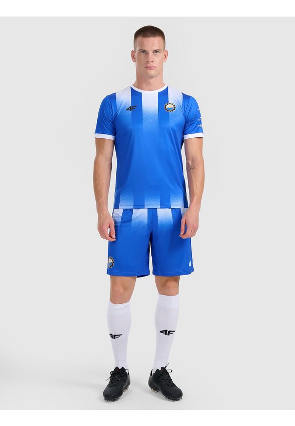4f - 4F Koszulka klubowa wyjazdowa z sezonu 2025/26 męska 4F x Stal Mielec - niebieska M. Okazja: do domu. Kolor: niebieski. Materiał: włókno, dzianina. Długość: długie. Wzór: gradientowy. Styl: klasyczny, sportowy