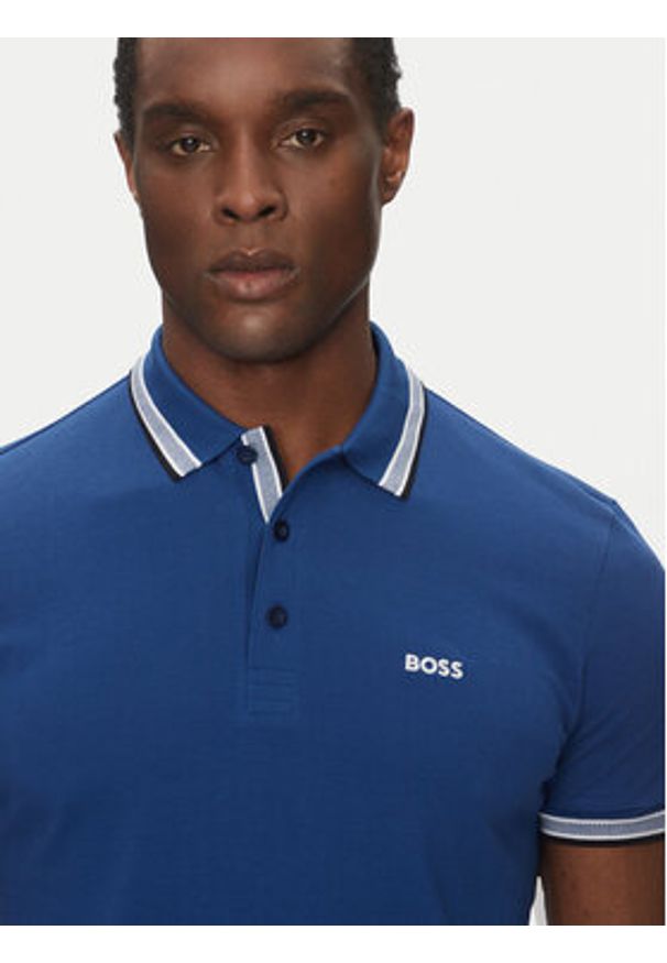 BOSS Polo Paddy 50469055 Niebieski Regular Fit. Typ kołnierza: polo. Kolor: niebieski. Materiał: bawełna