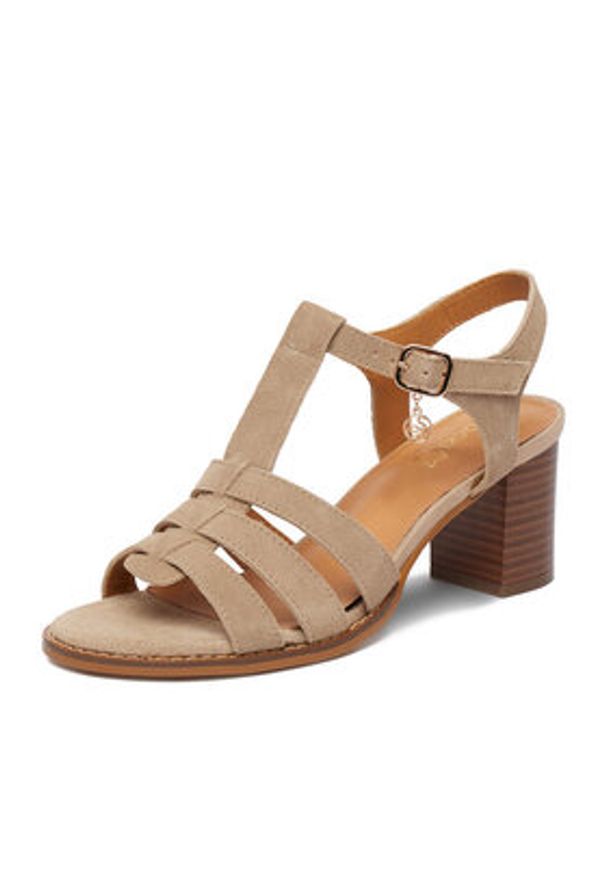 Lasocki Sandały CEO-25F531-4 Beżowy. Kolor: beżowy. Materiał: skóra, zamsz