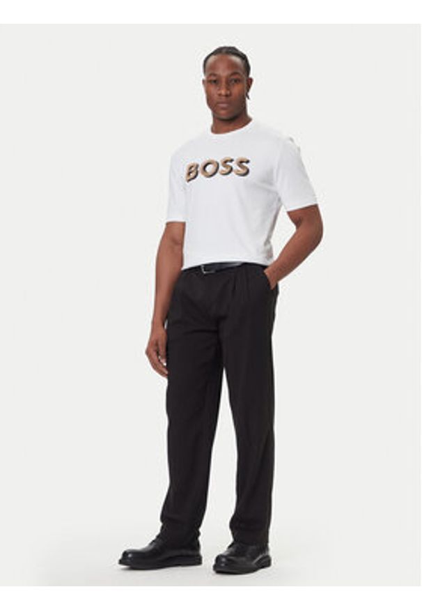 BOSS T-Shirt H-Thompson 656 50551902 Biały Regular Fit. Kolor: biały. Materiał: bawełna