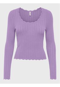 only - ONLY Sweter Dee 15259708 Fioletowy Regular Fit. Kolor: fioletowy. Materiał: wiskoza