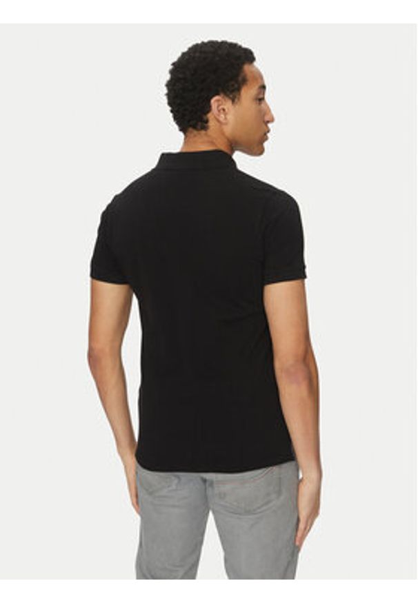 Geox Polo M5511B T3240 F9000 Czarny Regular Fit. Typ kołnierza: polo. Kolor: czarny. Materiał: bawełna