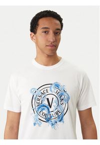 Versace Jeans Couture T-Shirt 80GAHE01 CJ00E Biały Regular Fit. Kolor: biały. Materiał: bawełna #3
