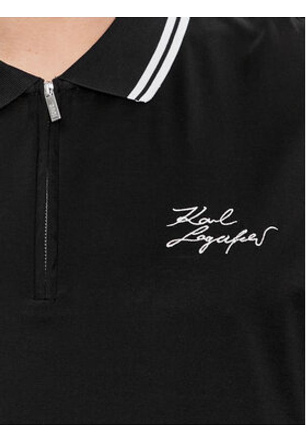 Karl Lagerfeld - KARL LAGERFELD Polo 745080 541200 Czarny Regular Fit. Typ kołnierza: polo. Kolor: czarny. Materiał: bawełna