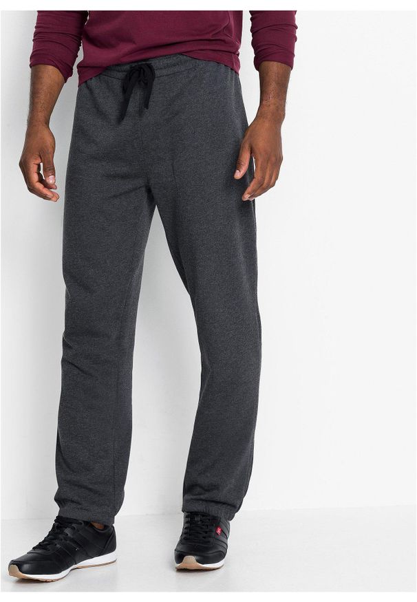 bonprix - Spodnie dresowe (2 pary). Kolor: czarny. Materiał: dresówka