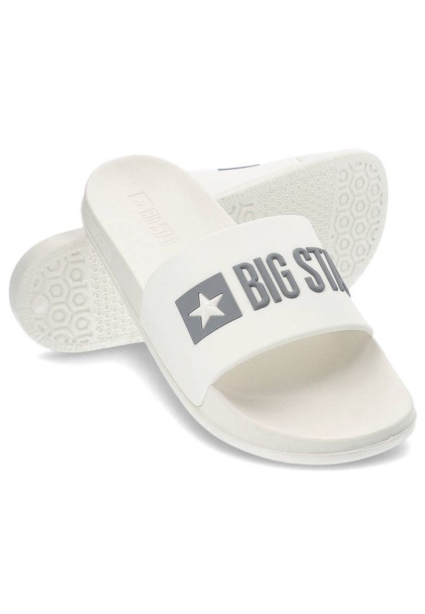 Big-Star - Białe Klapki Big Star Damskie Buty Profilowane. Okazja: do domu, na co dzień, na plażę. Kolor: biały. Wzór: nadruk. Sezon: lato. Styl: casual, sportowy, elegancki