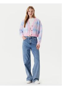 Tommy Jeans Kardigan Argyle DW0DW21180 Różowy Relaxed Fit. Kolor: różowy. Materiał: syntetyk #4