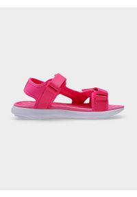 4F JUNIOR - Sandały dziewczęce. Nosek buta: otwarty. Zapięcie: rzepy. Kolor: różowy. Materiał: syntetyk, materiał #2