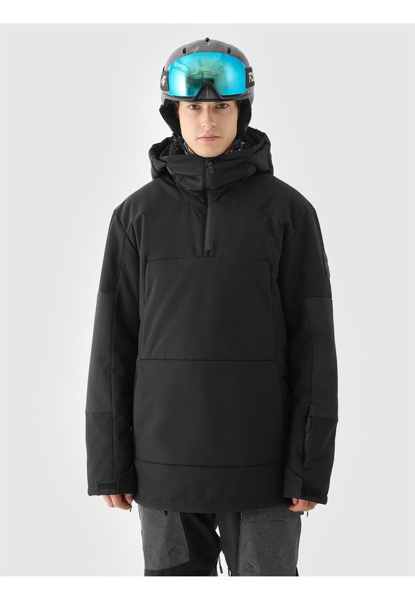 4f - 4F Kurtka snowboardowa membrana 8000 męska - czarna XL. Typ kołnierza: kaptur. Kolor: czarny. Materiał: dzianina, materiał, tkanina. Długość: długie. Sezon: zima. Styl: klasyczny