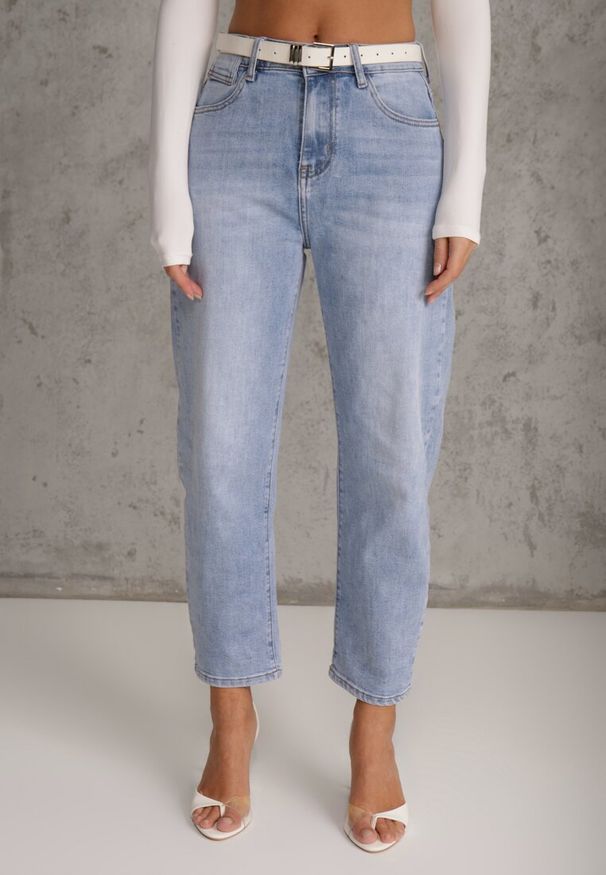 Renee - Niebieskie Jeansy Mom Fit High Waist Ankle Length Nikathe. Stan: podwyższony. Kolor: niebieski