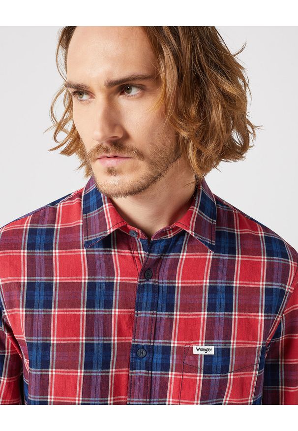 Wrangler - WRANGLER MĘSKA KOSZULA LS 1 PKT SHIRT RED INDIGO 112350396 W5A9017325