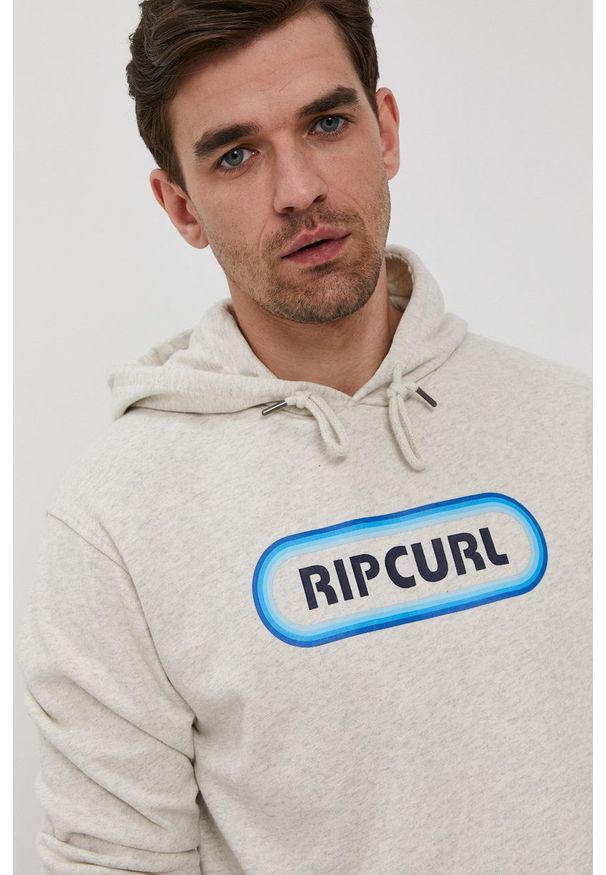 Rip Curl - Bluza. Okazja: na co dzień. Typ kołnierza: kaptur. Kolor: szary. Wzór: nadruk. Styl: casual