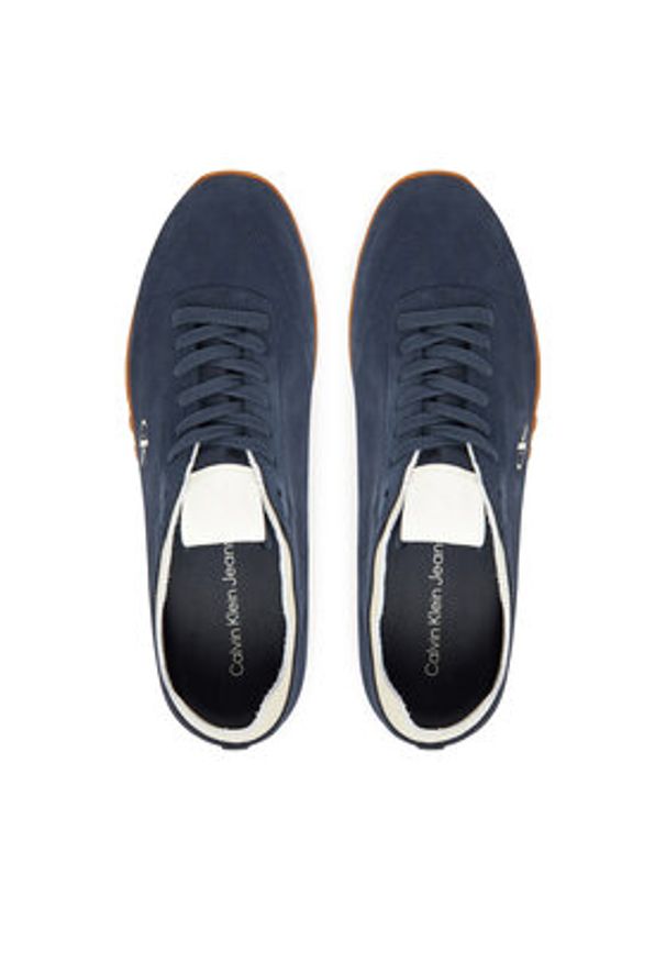 Calvin Klein Jeans Sneakersy Low Profile Runner Su YM0YM01288 Granatowy. Kolor: niebieski. Materiał: skóra, zamsz