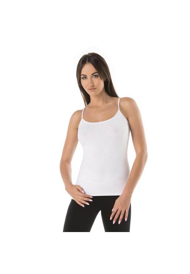 TEYLI - Koszulka na ramiączkach bawełniana Teyli Melisa. Kolor: biały. Materiał: bawełna, elastan. Długość rękawa: na ramiączkach. Sport: fitness