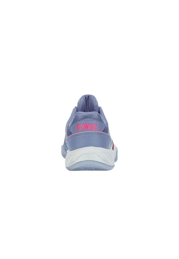 Buty do tenisa damskie K-Swiss Bigshot Light 4. Zapięcie: sznurówki. Kolor: wielokolorowy, niebieski, szary. Materiał: syntetyk, tkanina, materiał. Szerokość cholewki: normalna. Sport: tenis
