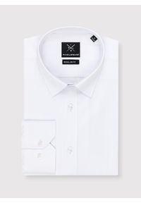 Pako Lorente - PAKO LORENTE – Elegancka biała koszula męska w fasonie Regular. Okazja: na wesele, na ślub cywilny. Kolor: biały. Materiał: bawełna, poliester. Styl: elegancki #6