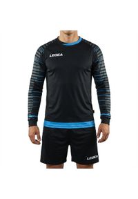 LEGEA - Komplet bramkarski REIMS czarny błękitny junior. Kolor: niebieski, wielokolorowy, czarny. Wzór: haft. Sport: piłka nożna #1