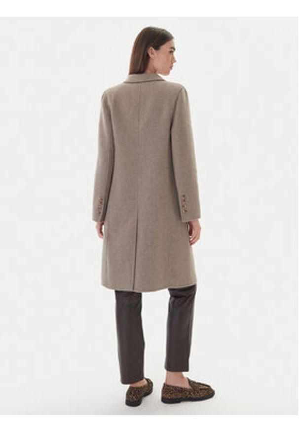 ViCOLO Płaszcz wełniany TF0073 Brązowy Regular Fit. Kolor: brązowy. Materiał: syntetyk