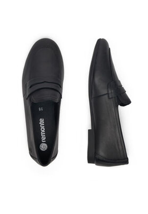 Remonte Lordsy D0K02-01 Czarny. Kolor: czarny. Materiał: skóra