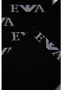 Emporio Armani - Skarpetki (2-pack). Kolor: czarny. Materiał: bawełna, materiał, poliamid, elastan. Wzór: nadruk #2