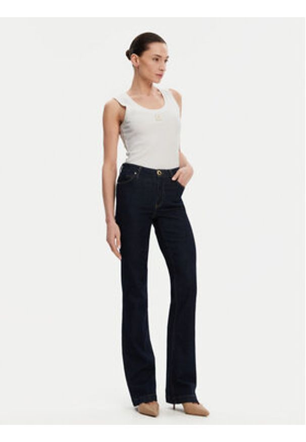 Fracomina Top FP25ST2001J40101 Biały Slim Fit. Kolor: biały. Materiał: bawełna