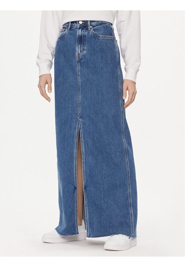 Tommy Jeans Spódnica jeansowa Claire DW0DW17673 Niebieski Regular Fit. Kolor: niebieski. Materiał: bawełna