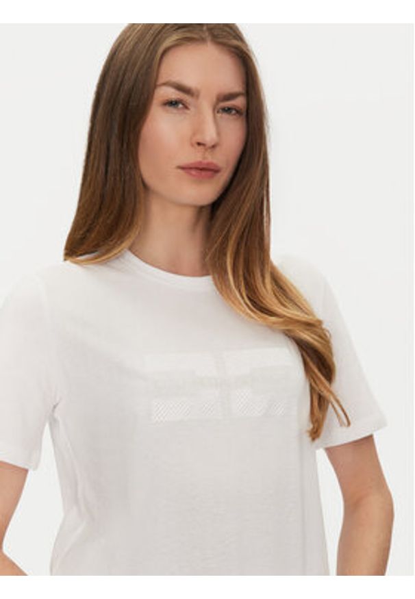 Elisabetta Franchi T-Shirt MA-002-51E2-V200 Biały Regular Fit. Kolor: biały. Materiał: bawełna