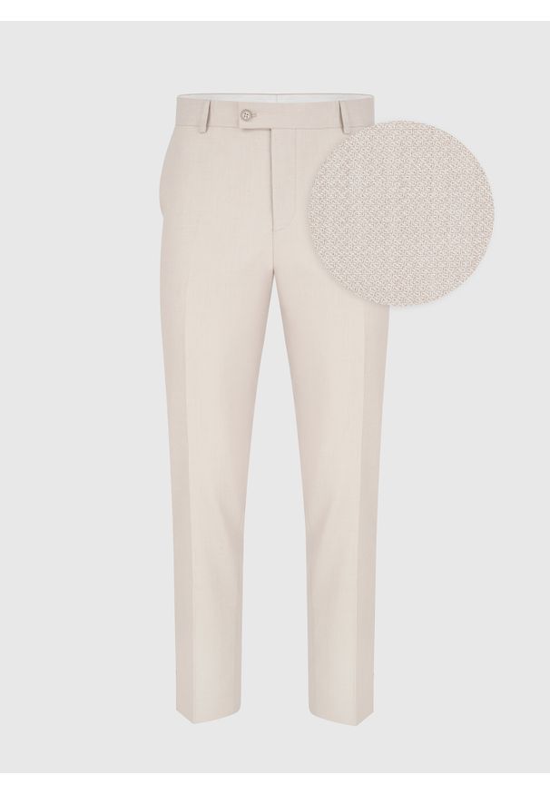 Pako Lorente - PAKO LORENTE – Spodnie garniturowe w kolorze beżowym. Kolor: beżowy. Materiał: wełna, poliester, wiskoza, elastan. Styl: elegancki
