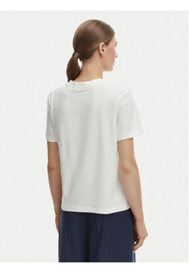 TOMMY HILFIGER - Tommy Hilfiger T-Shirt WW0WW48699 Écru Regular Fit. Kolor: kremowy. Materiał: bawełna