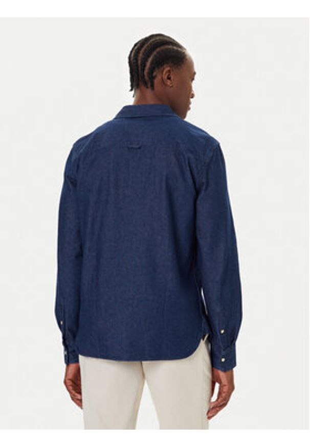 Mustang Koszula jeansowa Duver 1016950 Granatowy Regular Fit. Kolor: niebieski. Materiał: bawełna