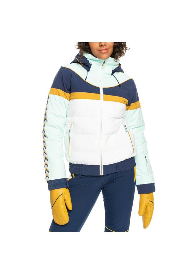 Roxy - Kurtka snowboardowa damska ROXY Peak Chic Insulated. Kolor: biały. Materiał: poliester. Sport: snowboard