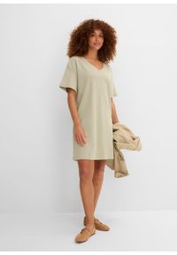 bonprix - Sukienka shirtowa z dekoltem w serek, oversized (2 szt.). Typ kołnierza: dekolt w serek. Kolor: niebieski #3