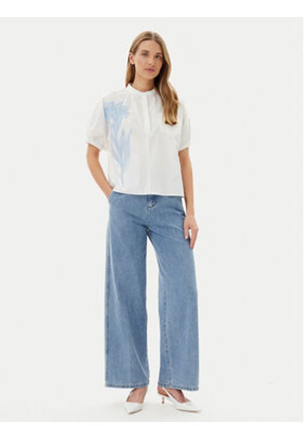 Artigli - ARTIGLI Bluzka ACBL002227 Biały Regular Fit. Kolor: biały. Materiał: bawełna