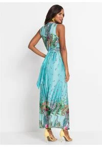 Długa letnia sukienka bonprix turkusowy paisley. Kolor: niebieski. Wzór: paisley. Sezon: lato. Długość: maxi #6